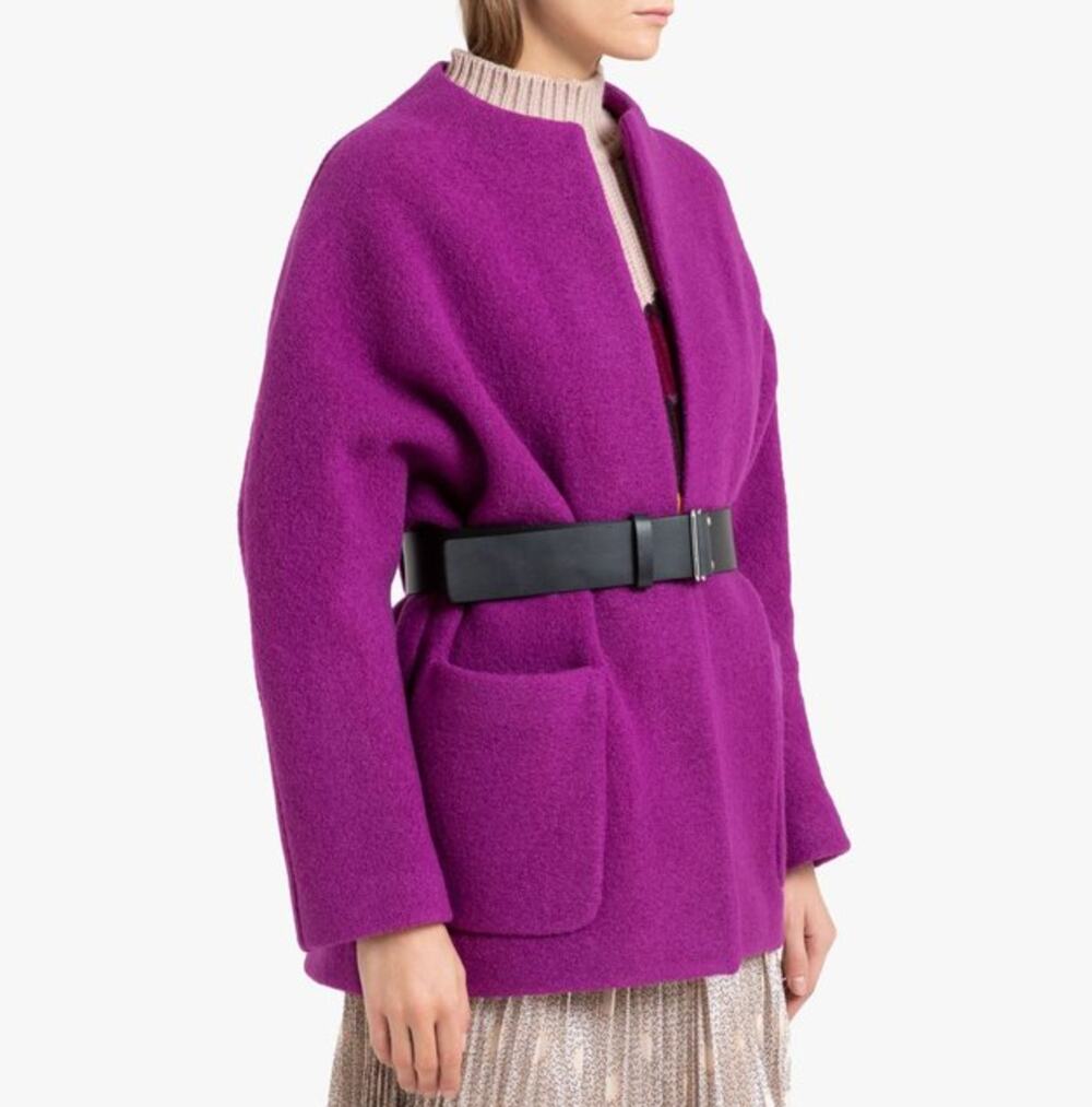 ba&sh Wool Belted Lady Coat M NWOT Fuchsia Purple Jacket Glam Preppy Old Money